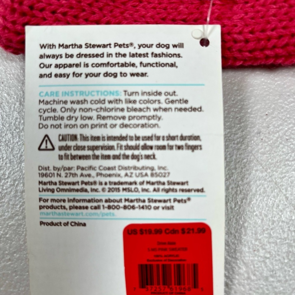 Martha Stewart Pets Fashion Dog Apparel cable Knit. Small - Picture 5 of 10